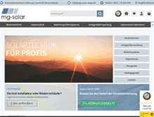 Tablet Screenshot of mg-solar-shop.de